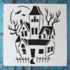haunted house stencil applied