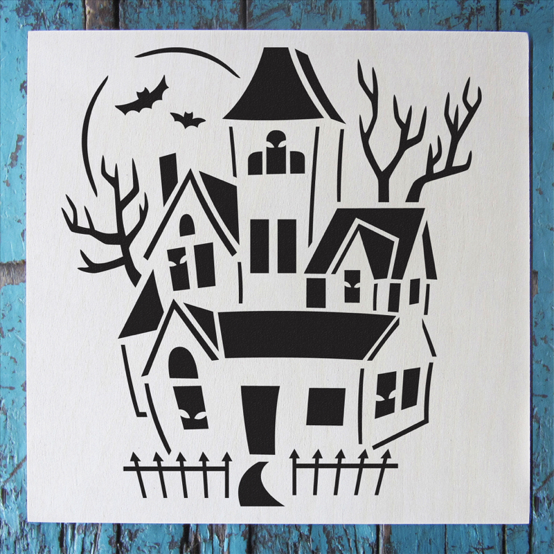 Haunted House Stencil Small 5 75 x6 Stencil 1 haunted-house-stencil-small-5-75-x6-stencil-1