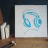 Headphones with Cord Stencil Applied