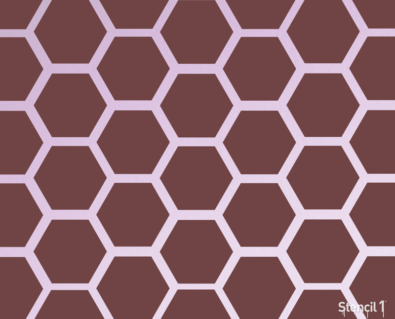 hexagon brick pink applied