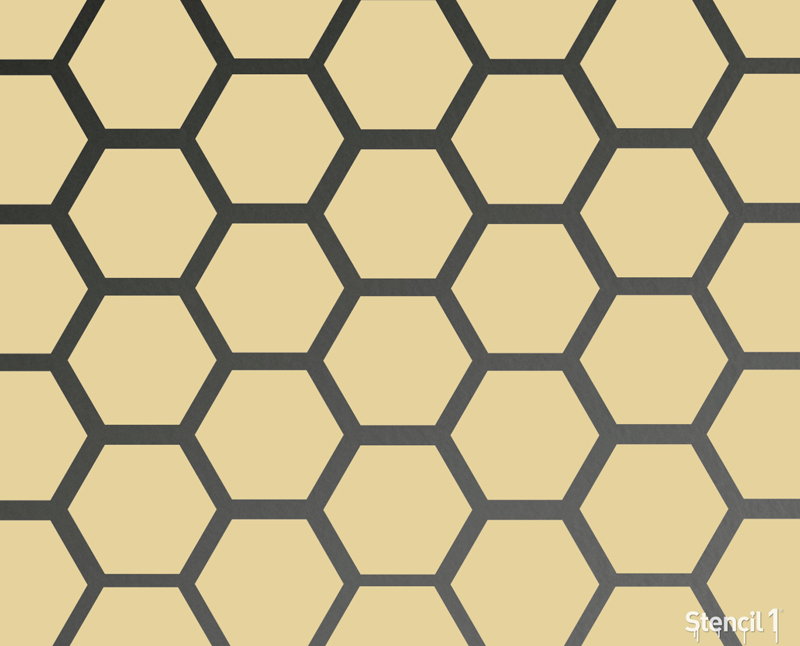 hexagon yellow grey applied