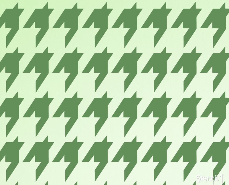 houndstooth repeat pattern stencil applied