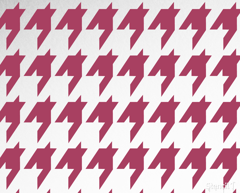 houndstooth repeat pattern stencil applied