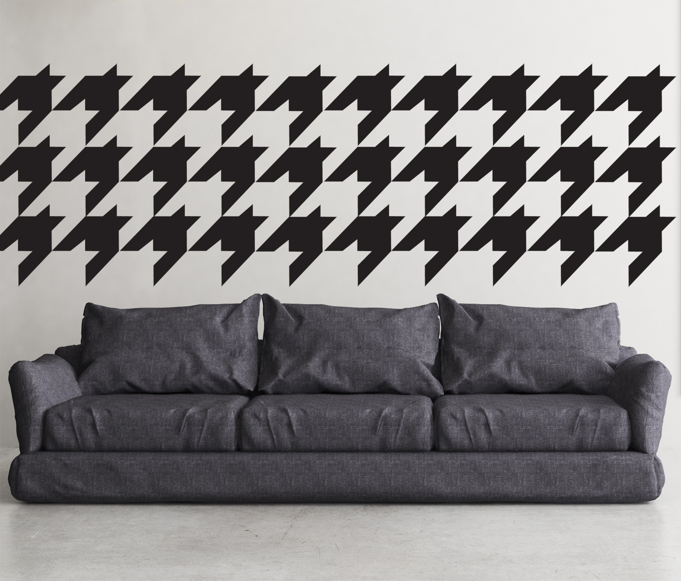 1 Large Houndstooth Repeat Pattern Wall Stencil (11"x11") - Image 2