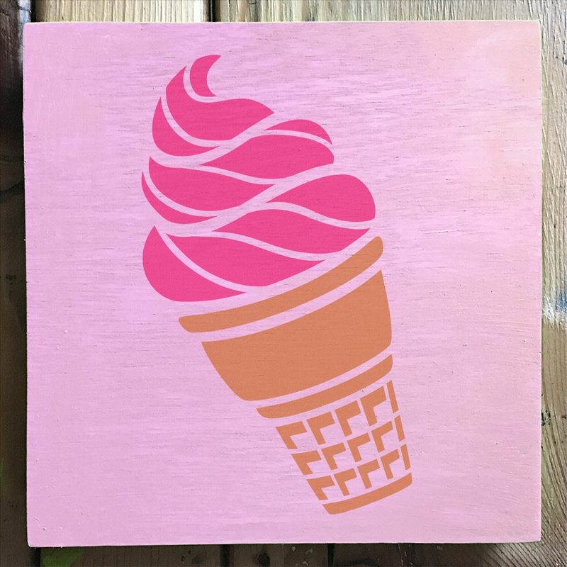 ice cream 2 stencil applied