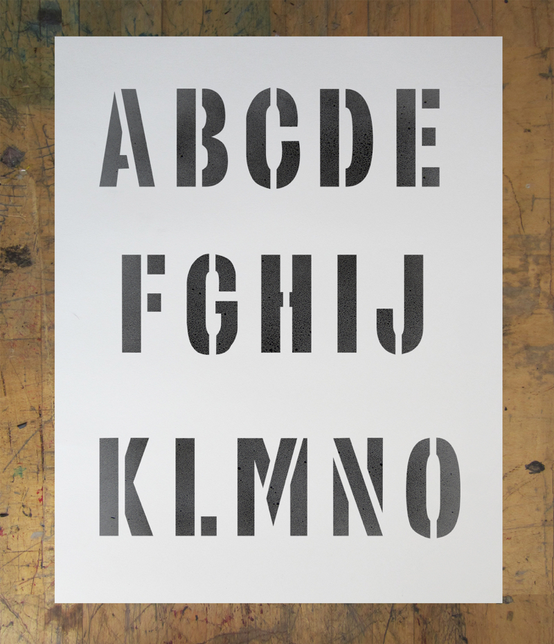 Industrial Font Stencil Stencil 1