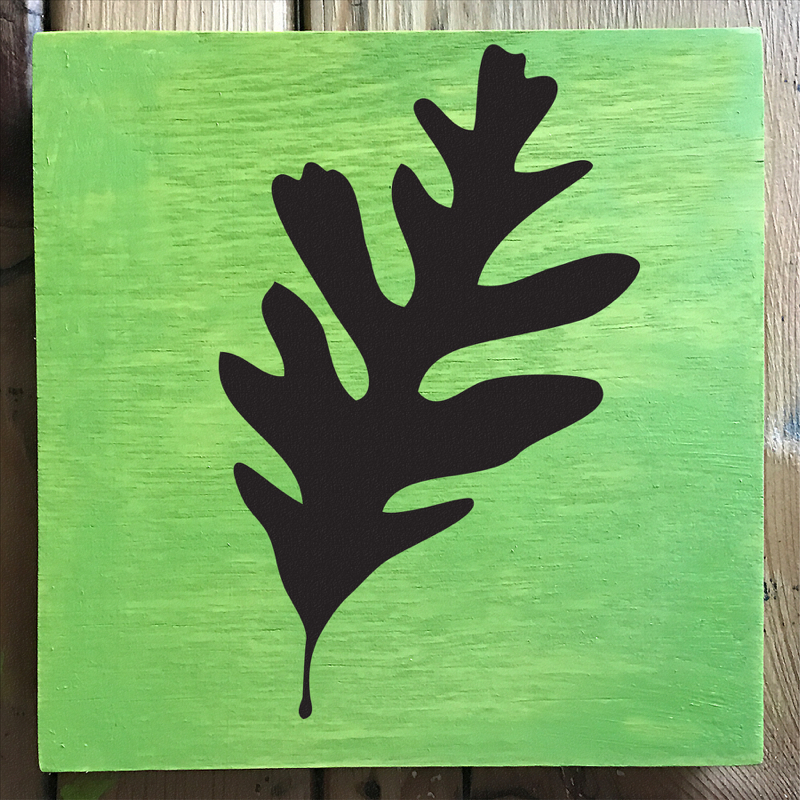Leaf Silhouette 5 Stencil applied