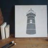 lighthouse stencil applied