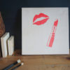 Lipstick & Kiss Stencil applied