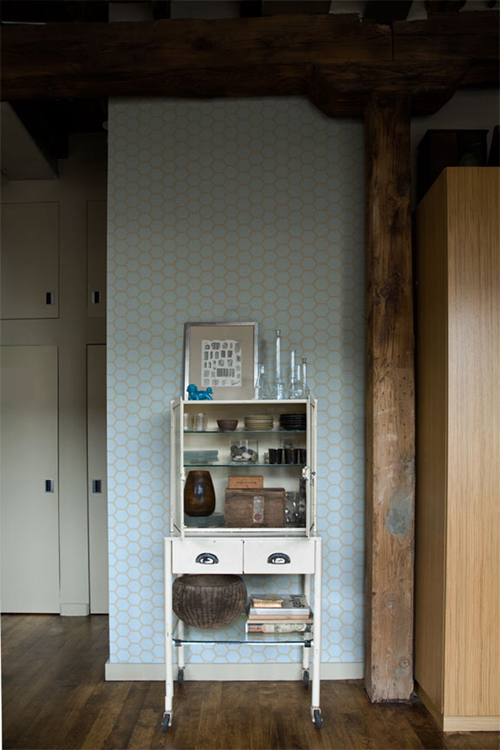 hexagon repeat pattern applied wall