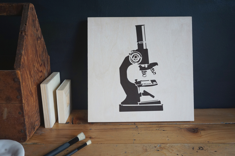 microscope stencil applied