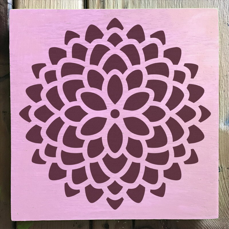 Mum Stencil stenciled canvas