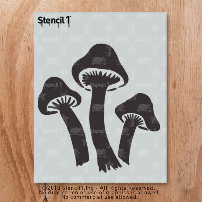Mushrooms Stencil (8.5″x11″) | Stencil 1