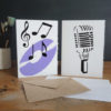 music v2 stencil stenciled cards
