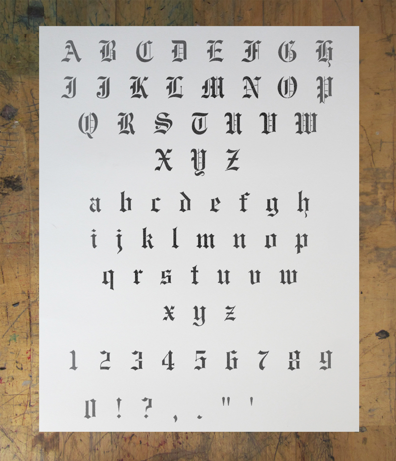 Old English Font Stencil | Stencil 1