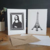 Paris stencil stenciled cards
