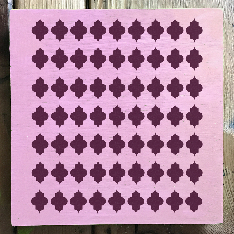 quatrefoil stencil applied