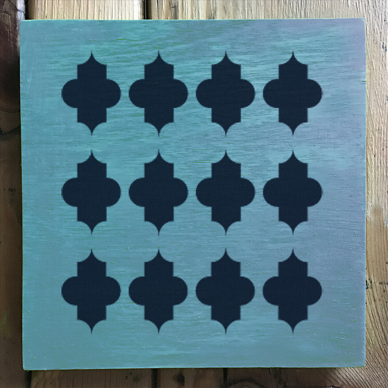 quatrefoil stencil applied