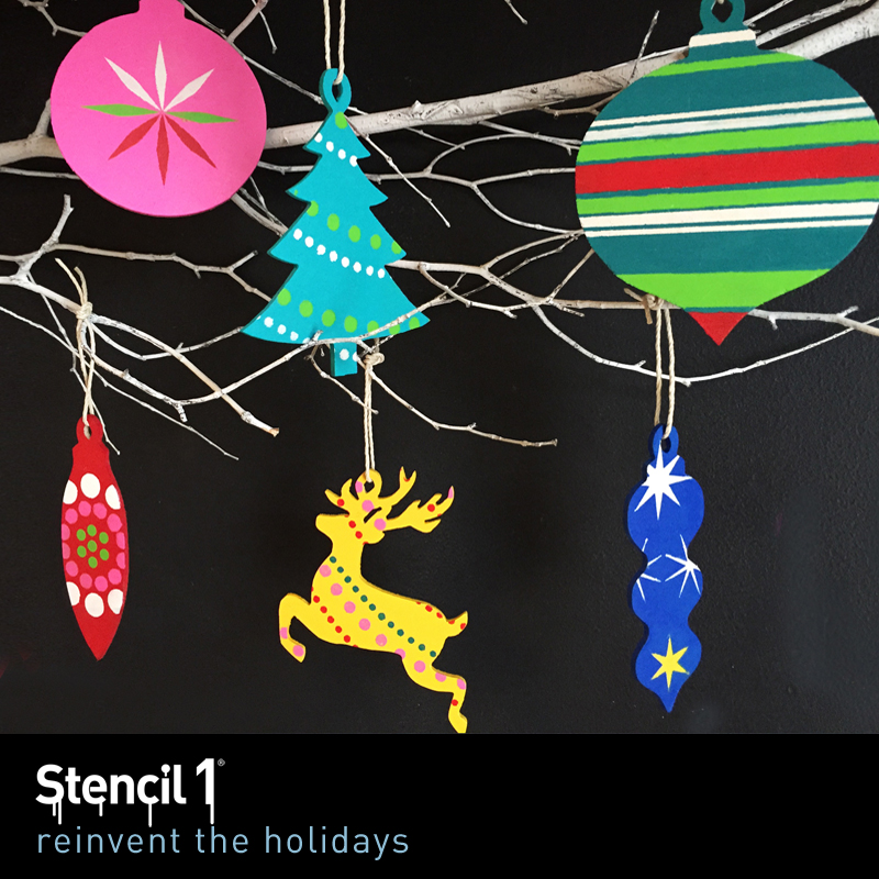 reinvent the holidays traditional shapes Stencil1