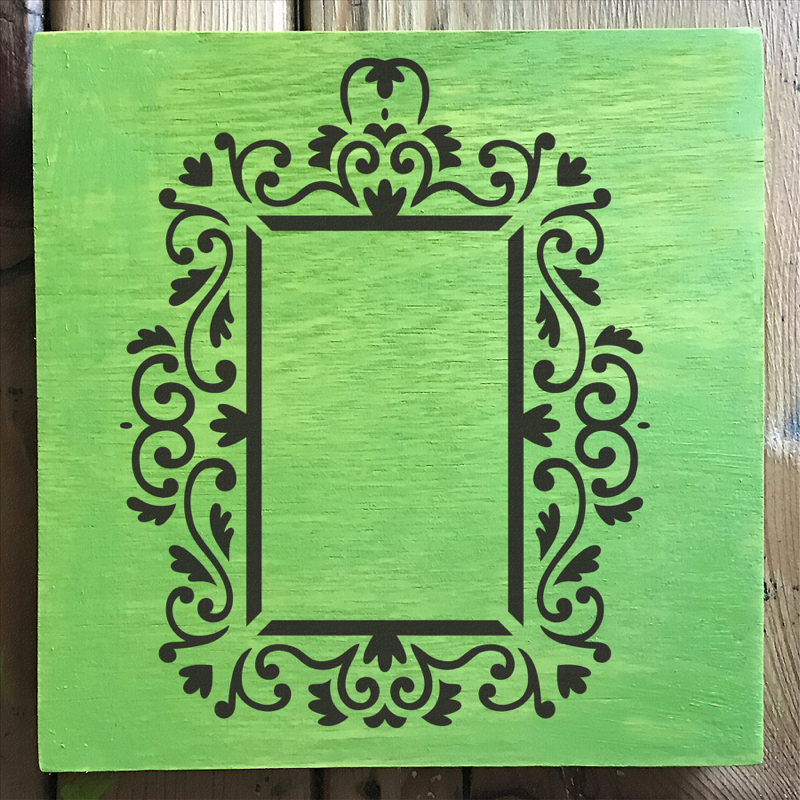 roccoco 3 frame stencil applied