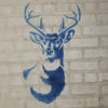 antlered deer stencil stenciled brick wall