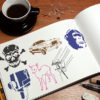 Graffiti Mini Stencil Set stenciled sketchbook