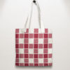 Plaid Repeat Pattern Stencil applied on tote bag
