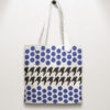 Polka Dots & Houndstooth Patterns Stencil applied on tote bag