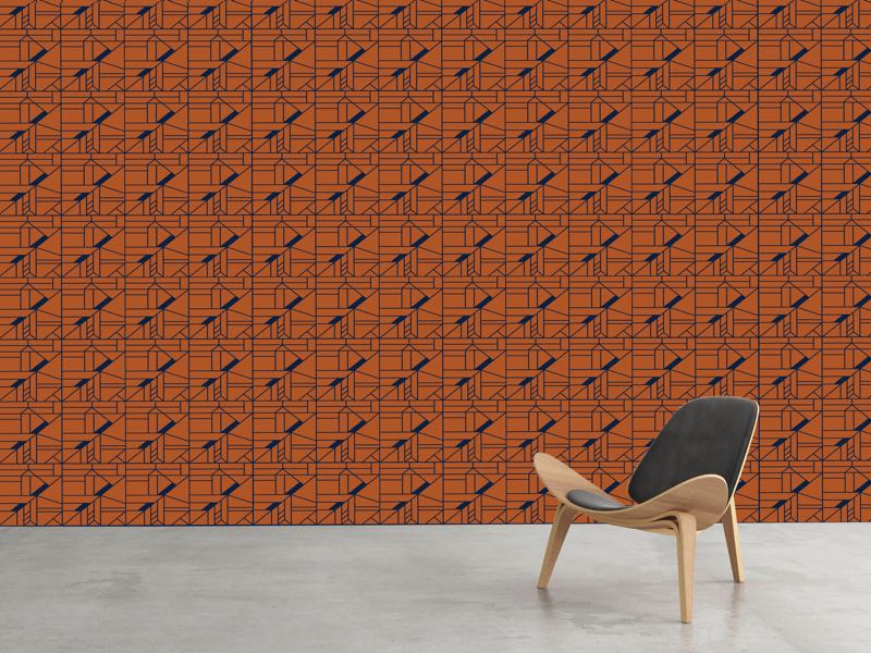 Geo Pattern Stencil stenciled wall