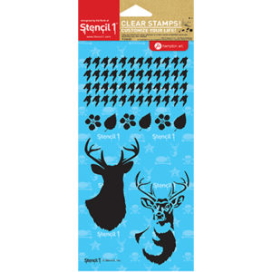 Deer, Houndstooth, Leaf and Blossom Stamp Set