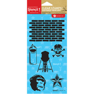 Graffiti, Brick Wall Pattern and Chimp Stamp Set