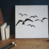seagulls stencil applied