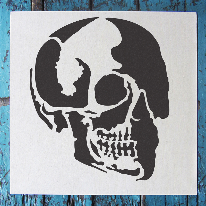 skull stencil applied