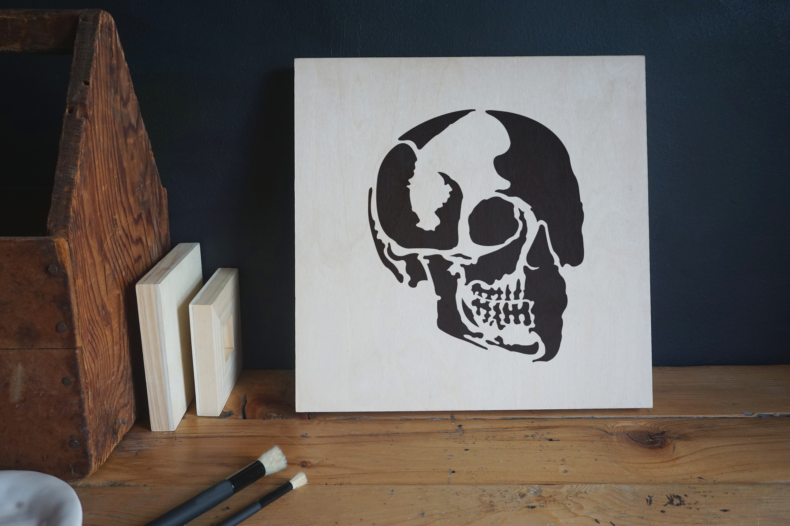 Skull Profile Stencil Applied