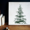 Snowy Pine Stencil Applied