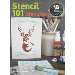 stationery cards stenciled stencil101 spray paint brushes