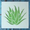 succulent agave stencil applied