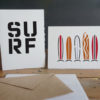 SURF Stencil stenciled cards