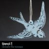 swallow stencil painted ornament reinvent the holidays