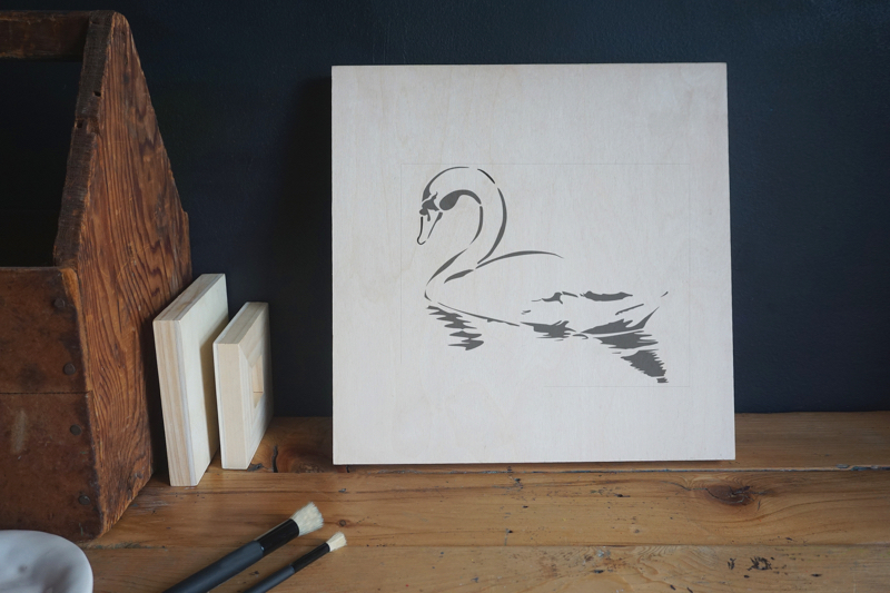 Swan Stencil Applied