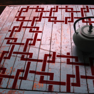 Square Lattice Repeat Pattern Stencil applied