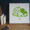 oak tree stencil applied