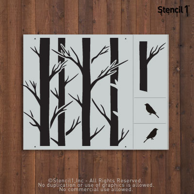 Trees Repeat Pattern Stencil
