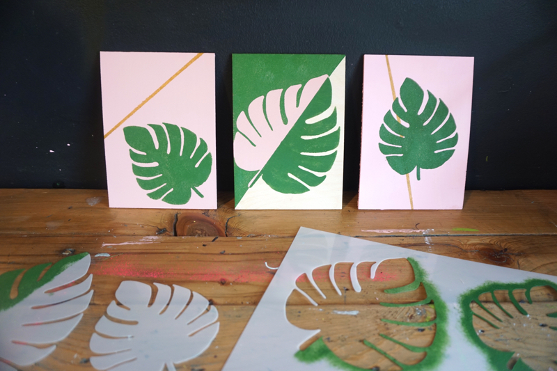 2-in-1 Monstera Tropical Leaf Stencil – Small (5.75" x 6") - Image 3