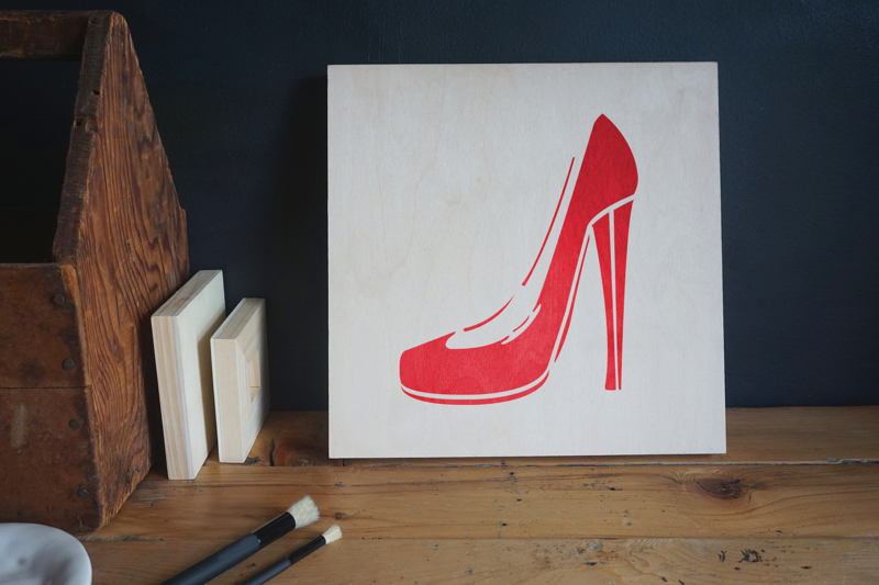 Vampy Heel Stencil Applied