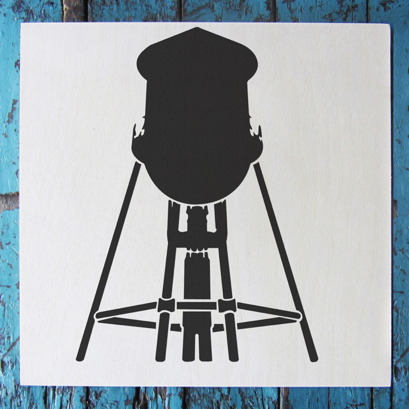 water tower stencil Applied