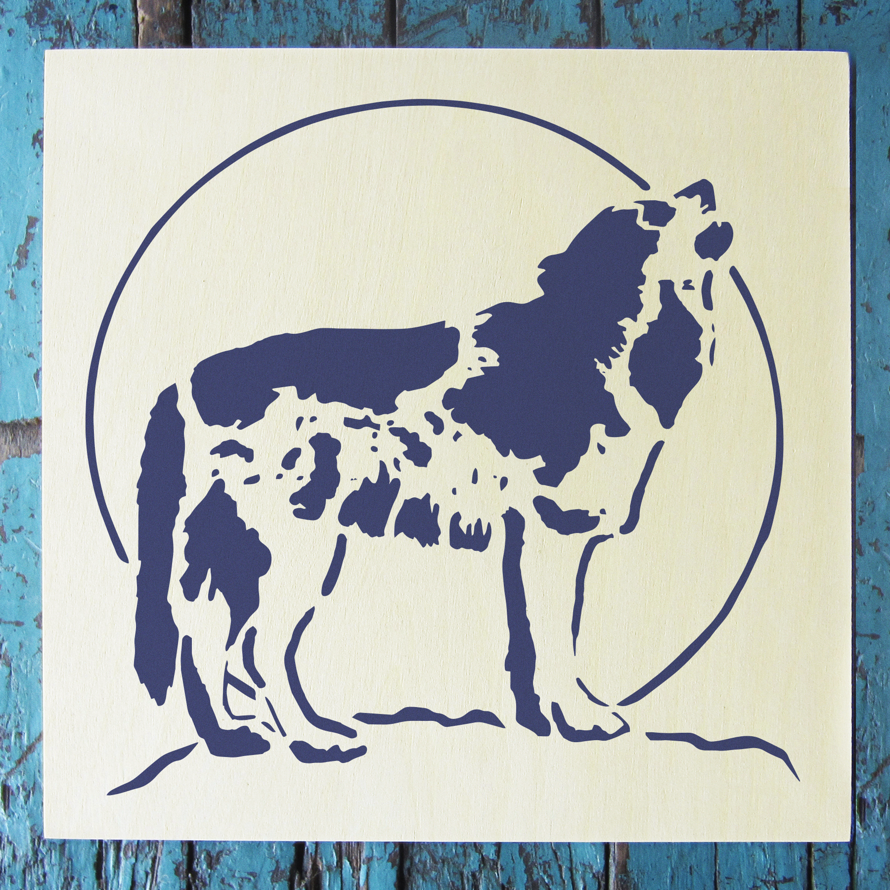 Wolf Stencil Applied