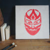 Wrestler Mask Stencil Applied