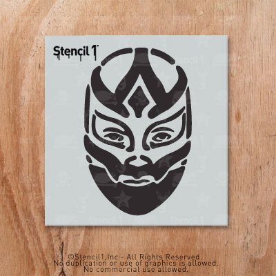 Wrestler Mask Stencil- small (5.75″x6″) | Stencil 1