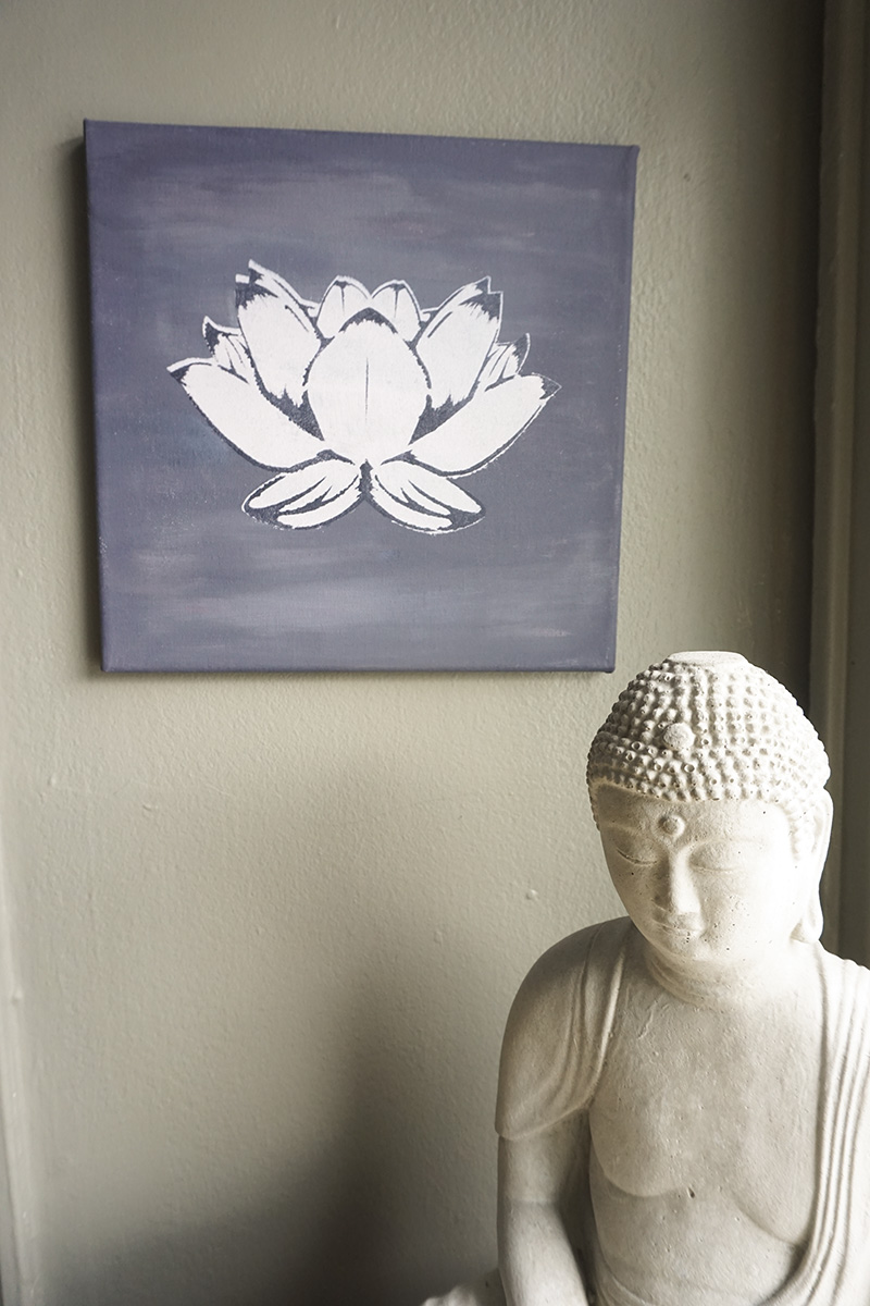 Lotus Stencil Canvas Stenciling